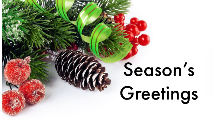 Season's greetings with image of festive foliage